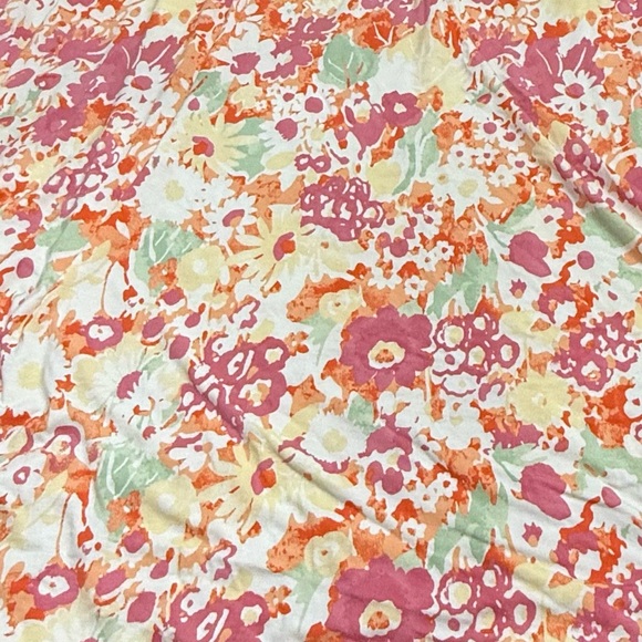 L.L. Bean Summer Knit Dress Sleeveless Floral Jersey Stretchy Empire Pastel XL - Picture 6 of 8